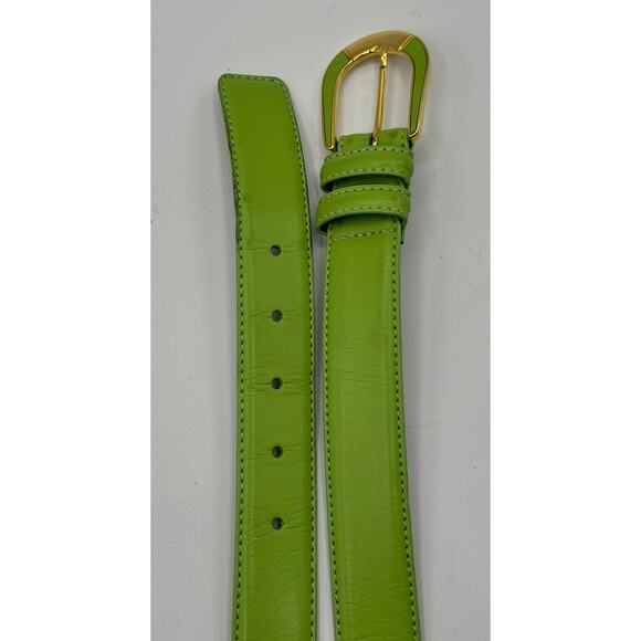 Vintage 90\'s Y2K Green Leather Dress Belt Sz 95 / 38 Industries Du Cuir France main image 7